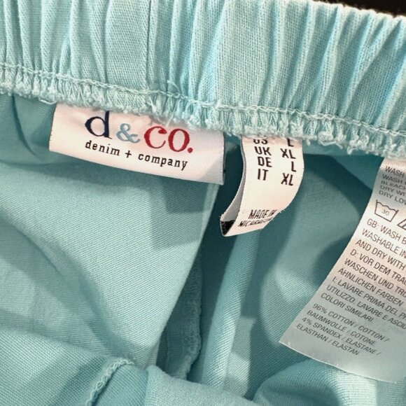 D&Co Women’s Pull-On Capri Pants Mint Green & Black Casual Weekend L - Picture 6 of 6